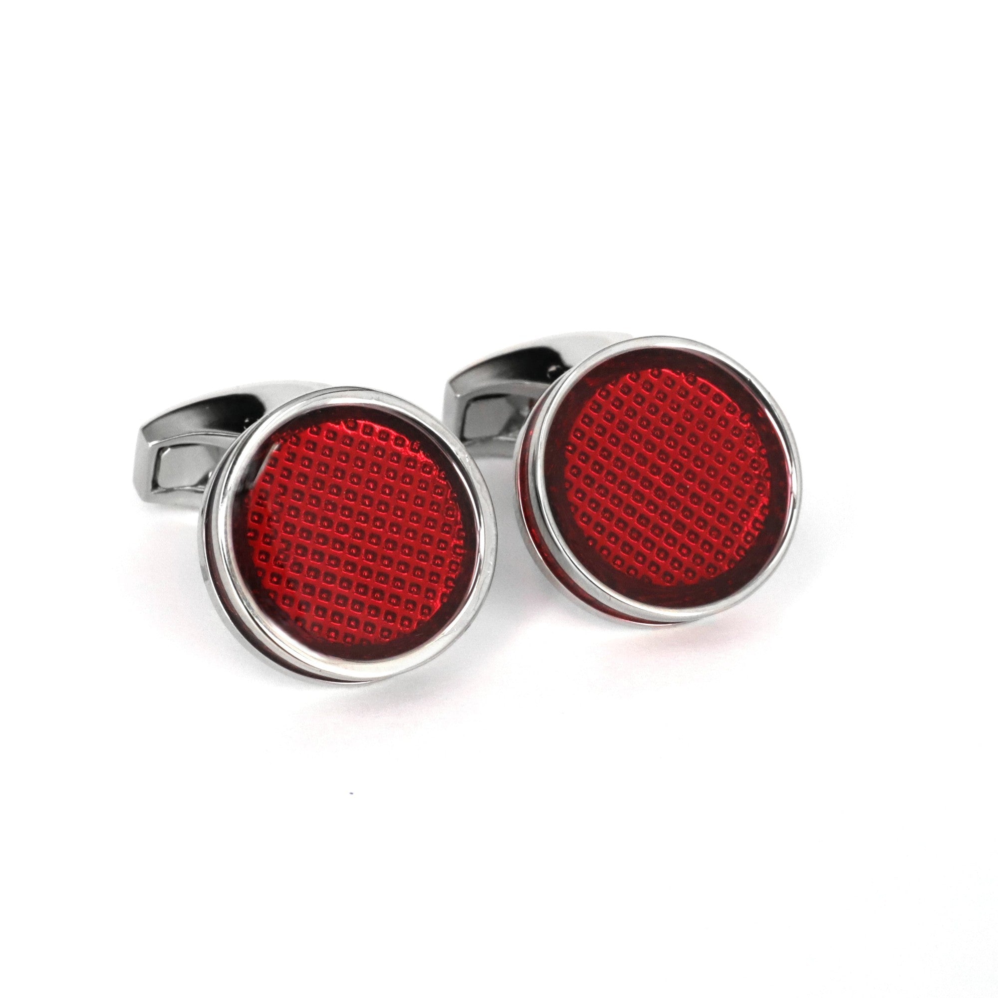 Tablet Ice Enamel - Shiny / Red-Enamel cufflinks-Tateossian-Cufflinks.com.sg