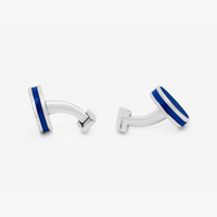 Tablet Ice cufflinks with blue enamel-Classic Cufflinks-Tateossian-Cufflinks.com.sg