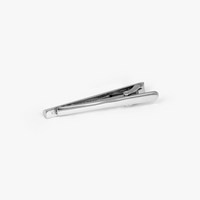 Tateossian Brushed Classic tie clip with Rhodium Finish-Tie Clip-Tatoessian-Cufflinks.com.sg