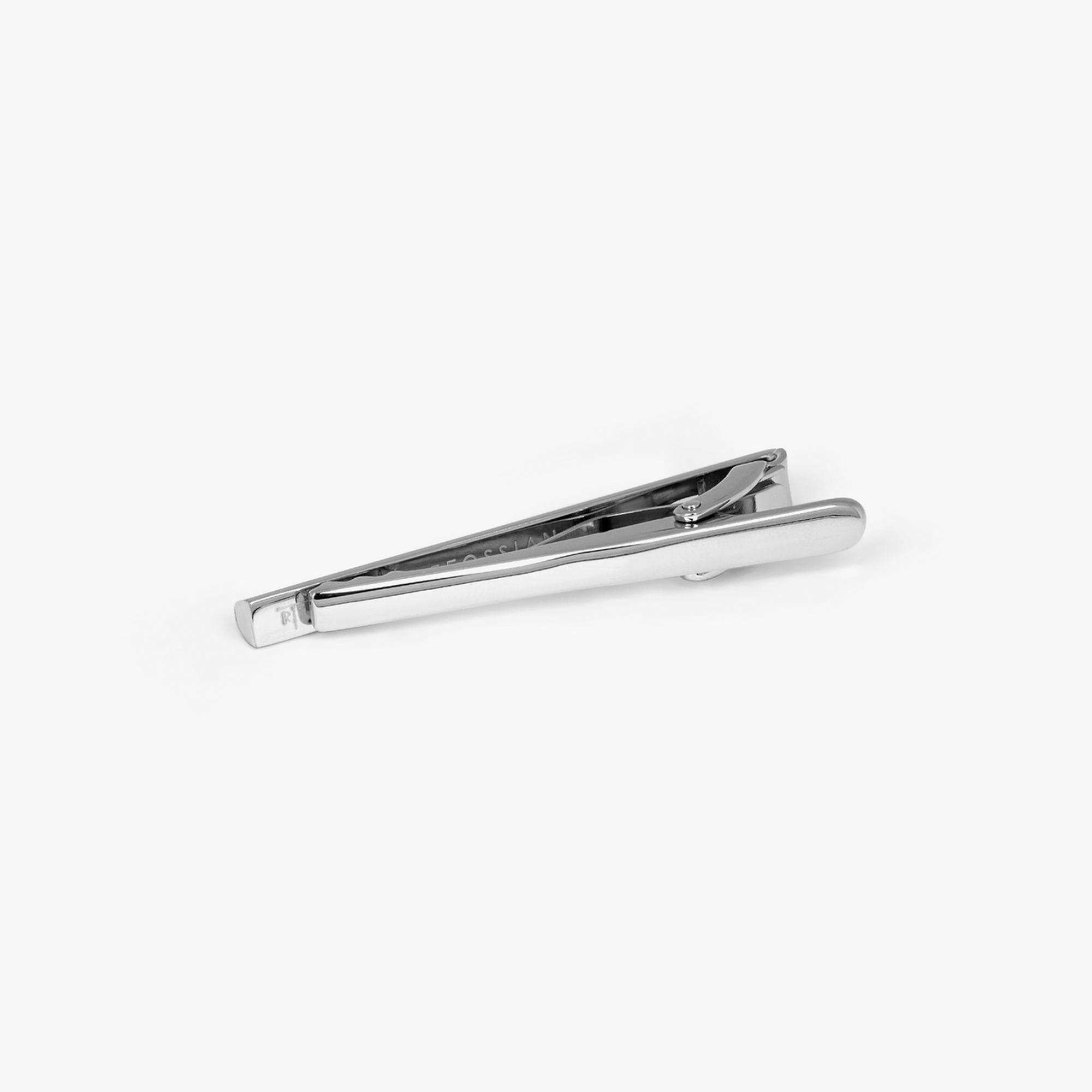 Tateossian Brushed Classic tie clip with Rhodium Finish-Tie Clip-Tatoessian-Cufflinks.com.sg