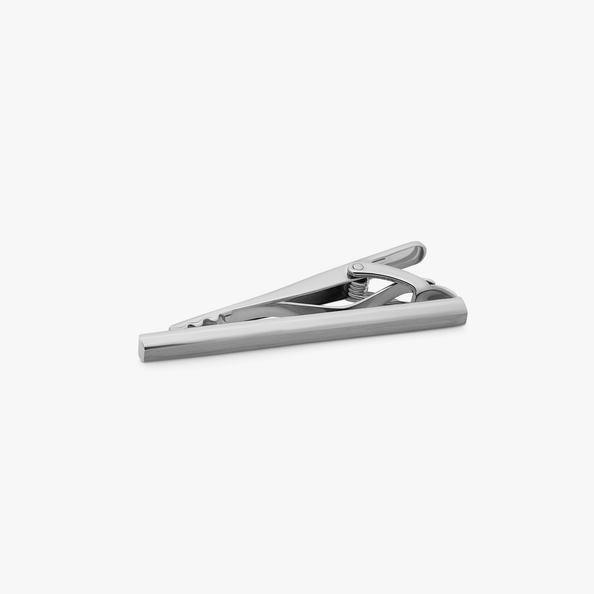 Tateossian Brushed Classic tie clip with Rhodium Finish-Tie Clip-Tatoessian-Cufflinks.com.sg