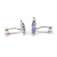 Terrier Blue Crystal Cufflinks-Animal and Nature Cufflinks-MarZthomson-Cufflinks.com.sg