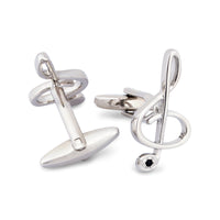 Treble Clef Cufflink in Silver and Blue Crystal M-Cufflinks.com.sg