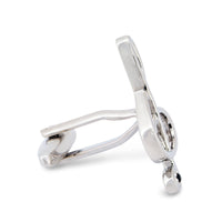 Treble Clef Cufflink in Silver and Blue Crystal M-Cufflinks.com.sg