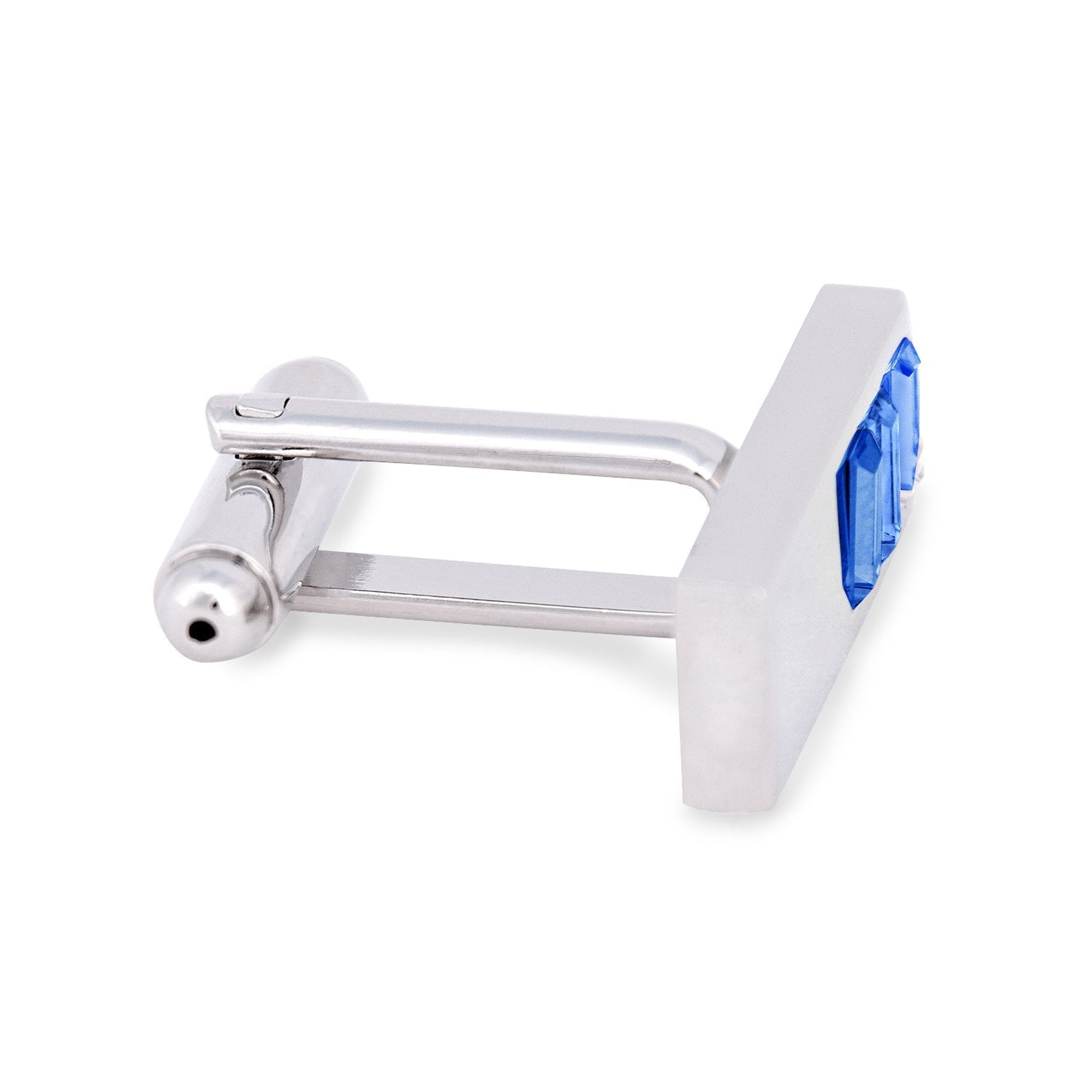 Triple Blue Cubic Crystal Cufflinks-Cufflinks.com.sg