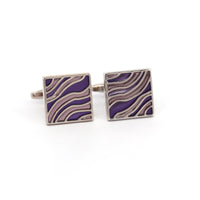 Wave Motif Square Cufflinks-Cufflinks.com.sg