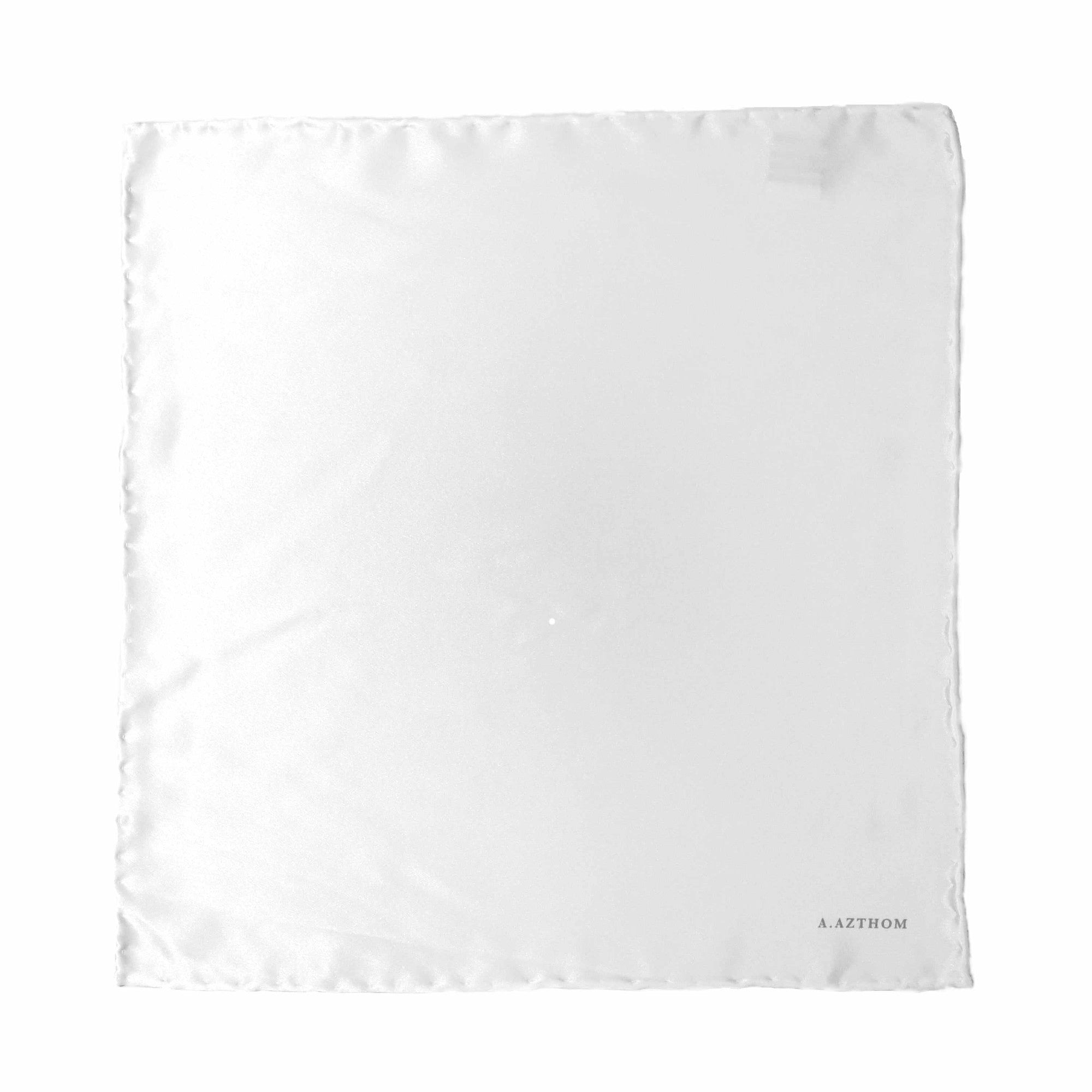 White Hanky - 100% Silk Satin-hanky-Azthom-Cufflinks.com.sg