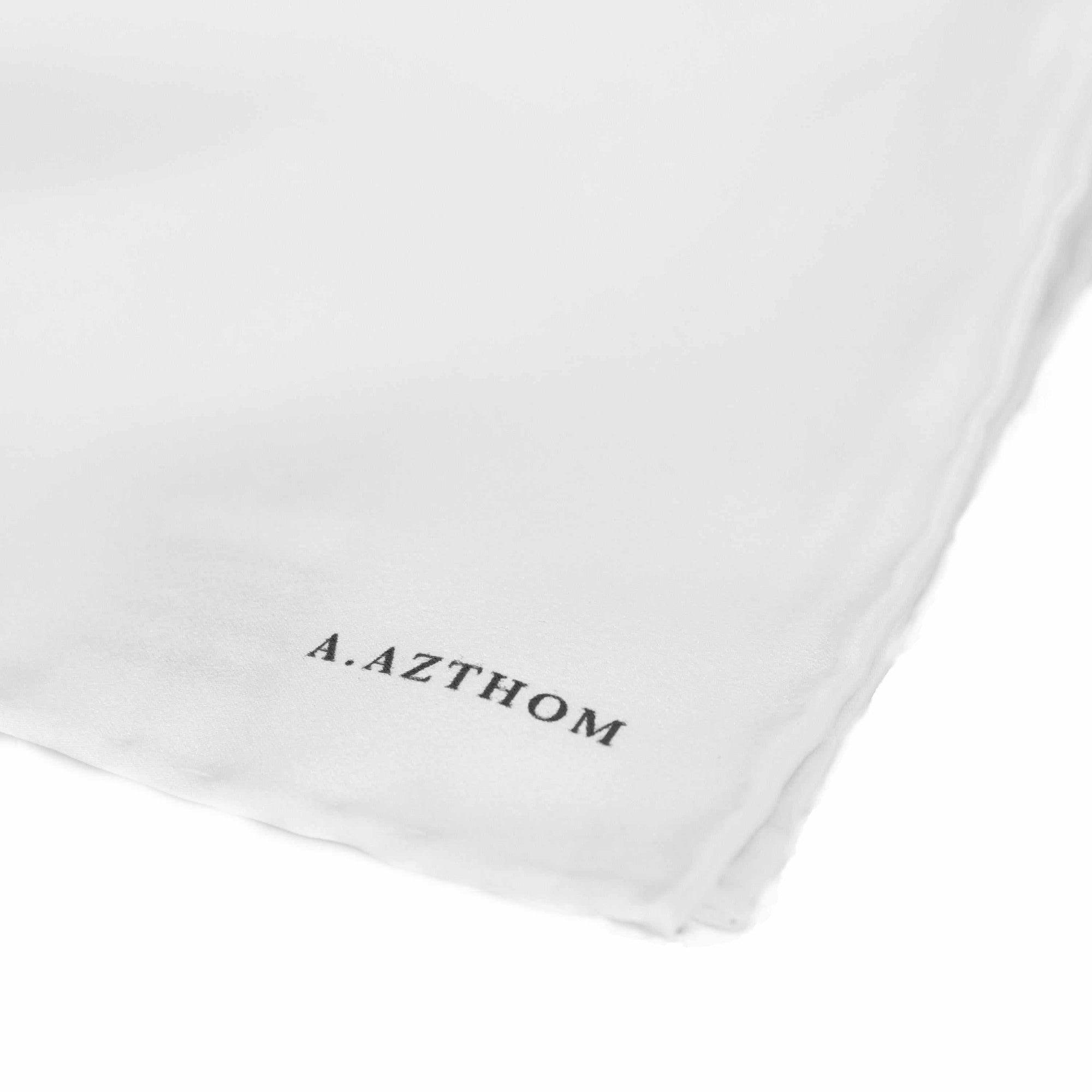 White Hanky - 100% Silk Satin-hanky-Azthom-Cufflinks.com.sg
