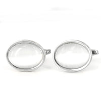 Oval White fiber optic Cufflinks (Online Exclusive)