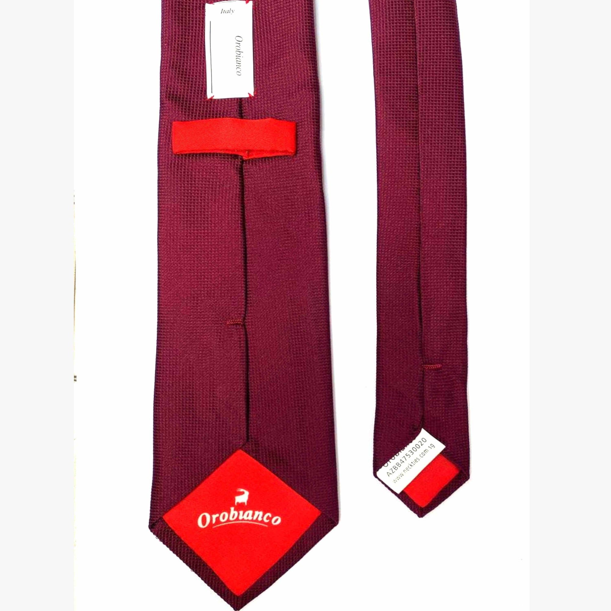 Wine Red Orobianco Necktie-Orobianco L'unique-Cufflinks.com.sg
