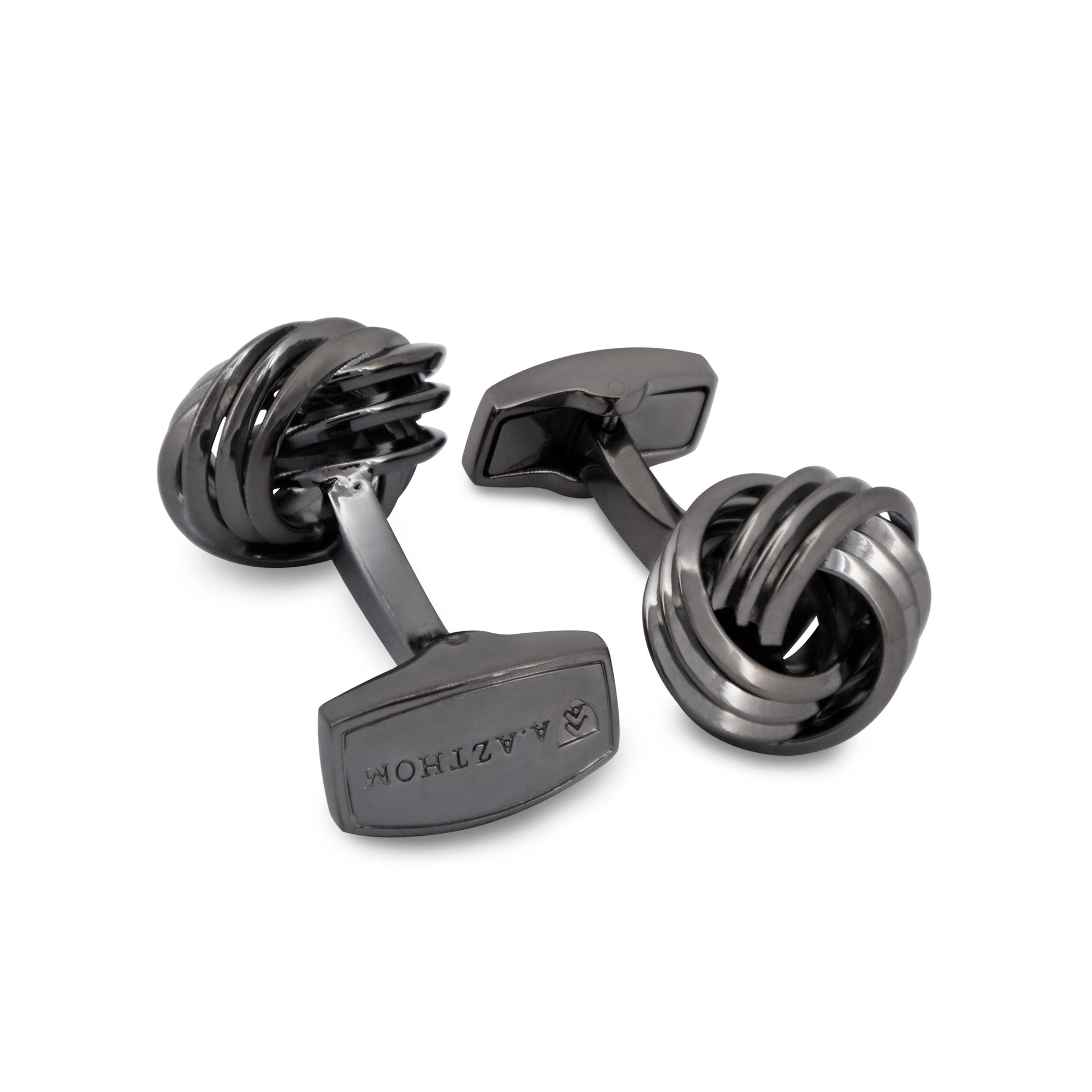Wire Knot Ruthenium-plated Cufflinks-Cufflinks.com.sg