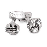 Wire Knot Rhodium-plated Cufflinks-Cufflinks.com.sg