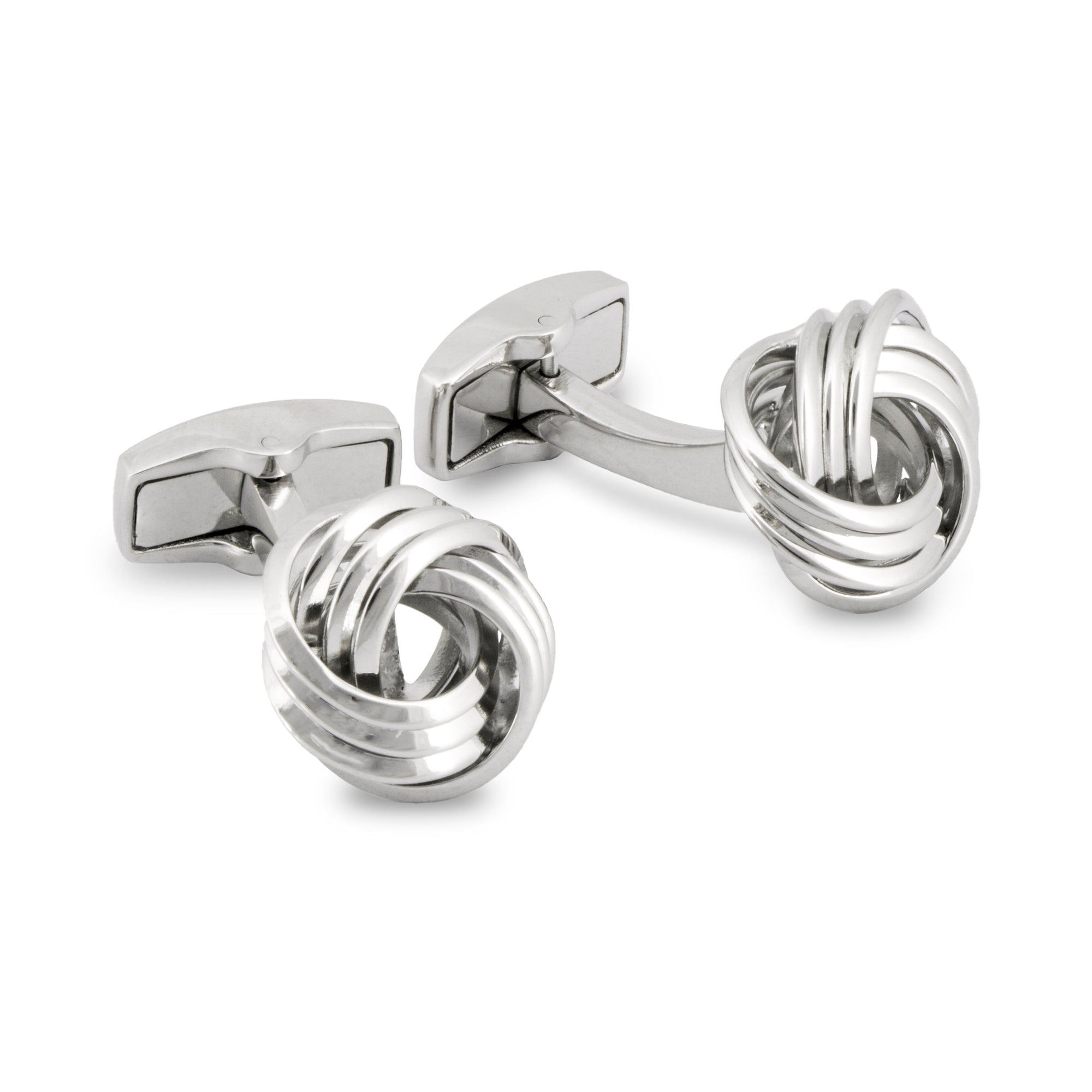 Wire Knot Rhodium-plated Cufflinks-Cufflinks.com.sg