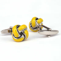 Yellow Color Knot Cufflinks J-MarZthomson-Cufflinks.com.sg