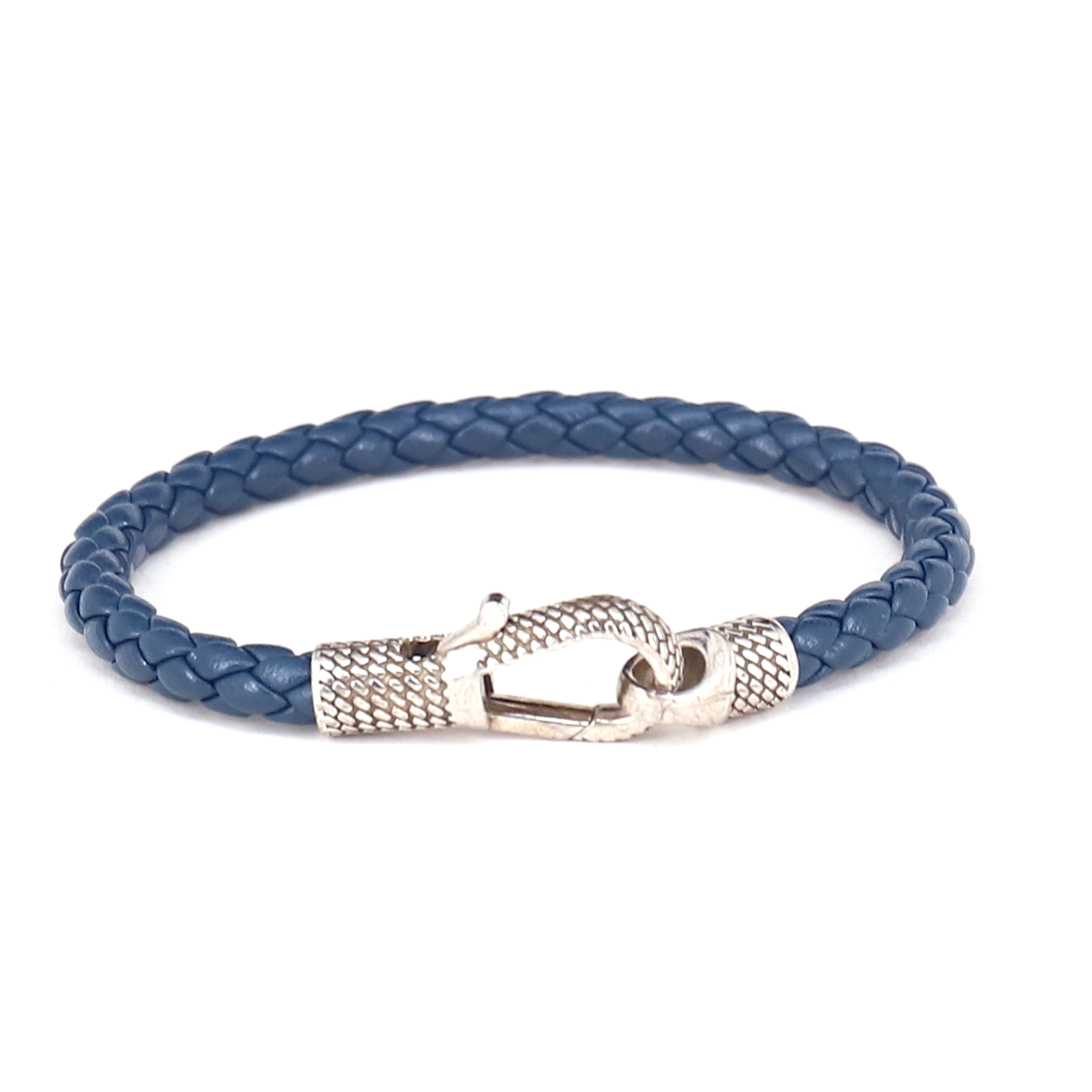 Ziggy Silver Bracelet - Blue BL4634-Bracelets-Tateossian-Cufflinks.com.sg