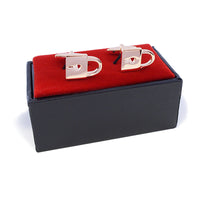 Locks in Rose Gold and Silver Cufflinks - Marzthomson M-Cufflinks.com.sg