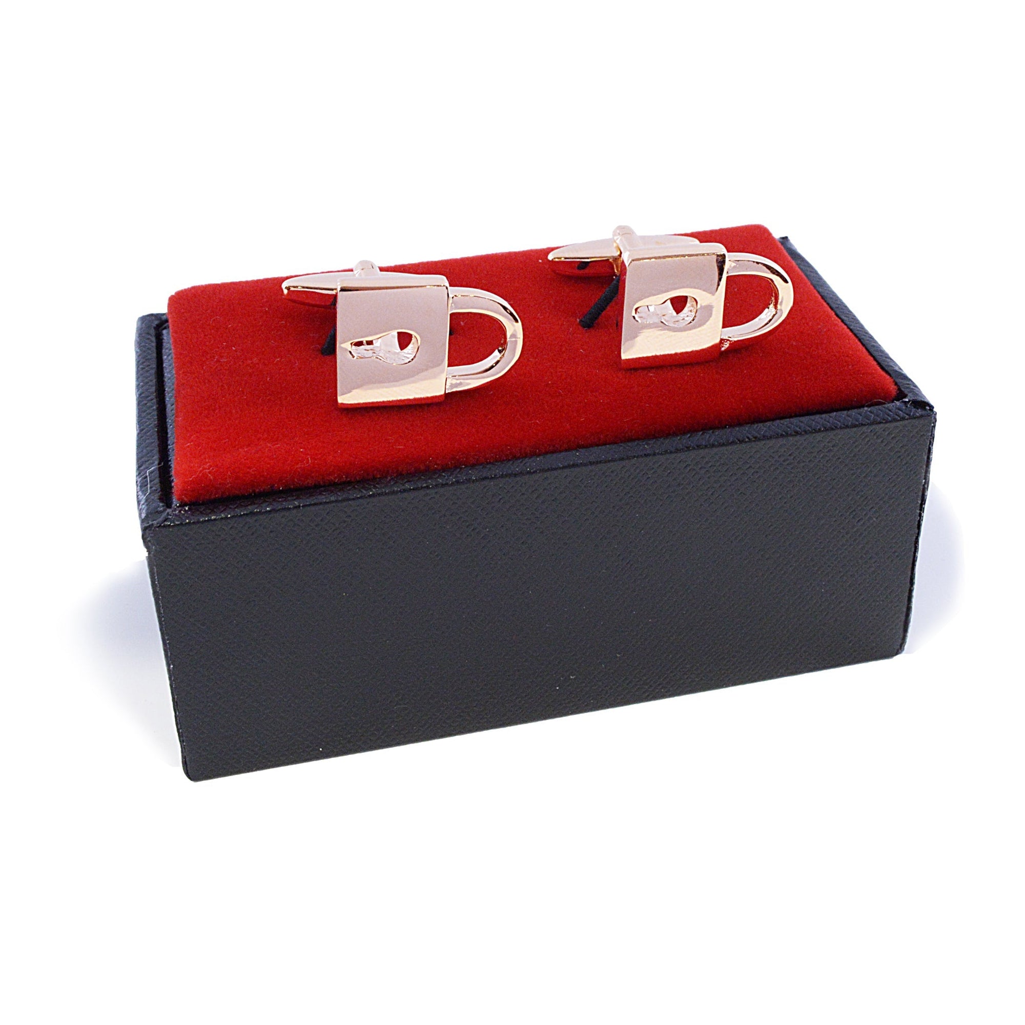 Locks in Rose Gold and Silver Cufflinks - Marzthomson M-Cufflinks.com.sg
