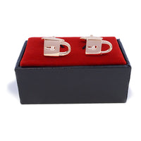 Locks in Rose Gold and Silver Cufflinks - Marzthomson M-Cufflinks.com.sg