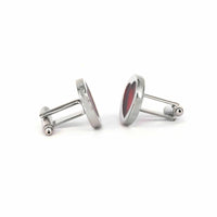 Love + Red heart Cufflinks-Cufflinks.com.sg