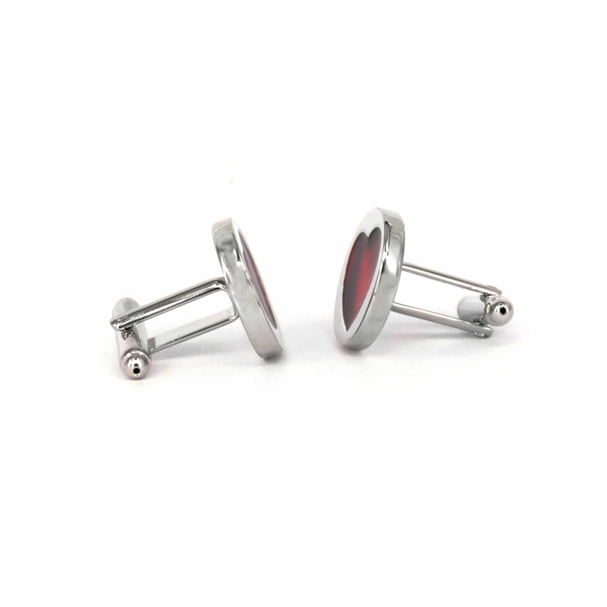 Love + Red heart Cufflinks-Cufflinks.com.sg