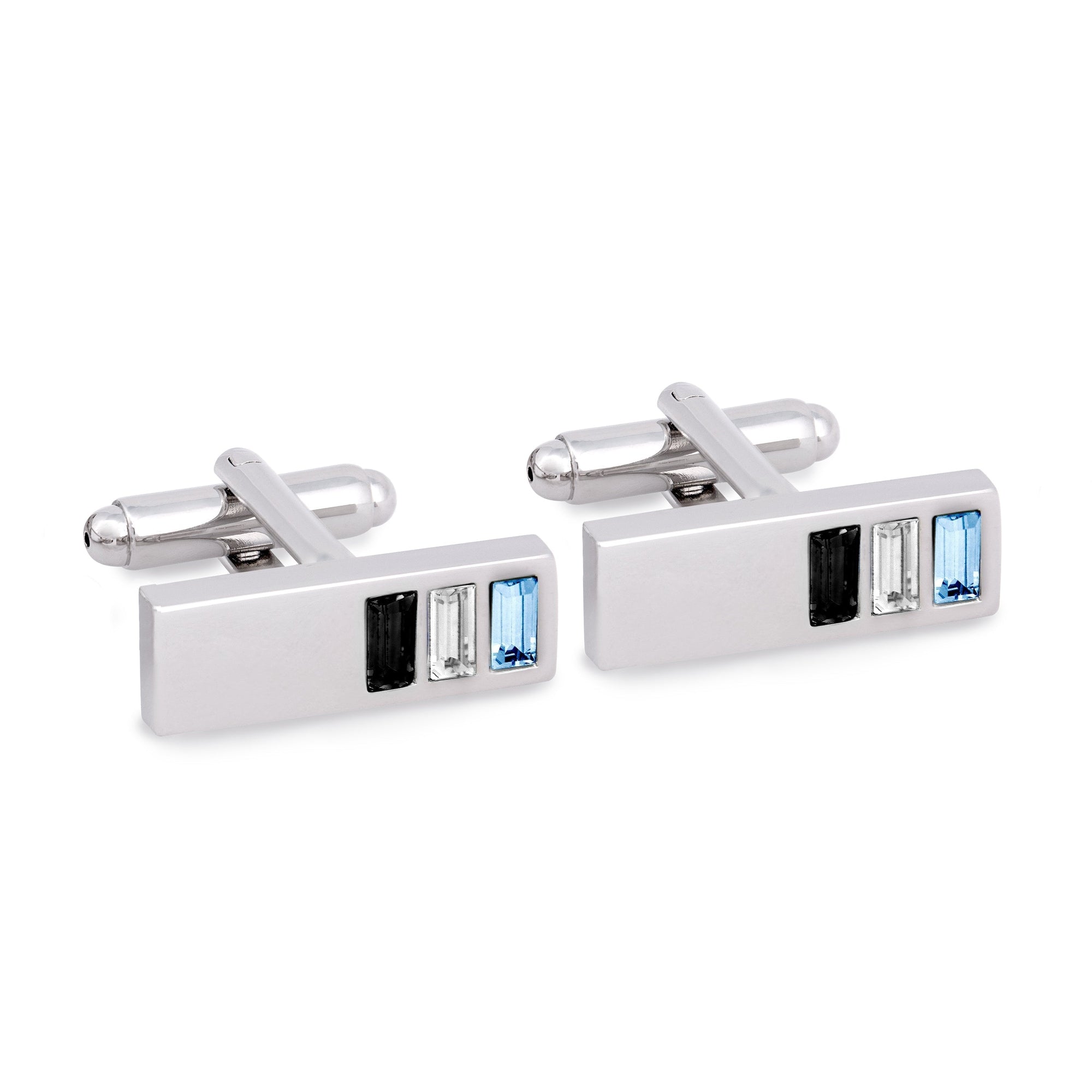 Marzthomson 3 Colour Cubic Crystal Cufflinks-Cufflinks.com.sg