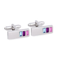 Marzthomson 3 Colour Cubic Crystal Cufflinks-Cufflinks.com.sg