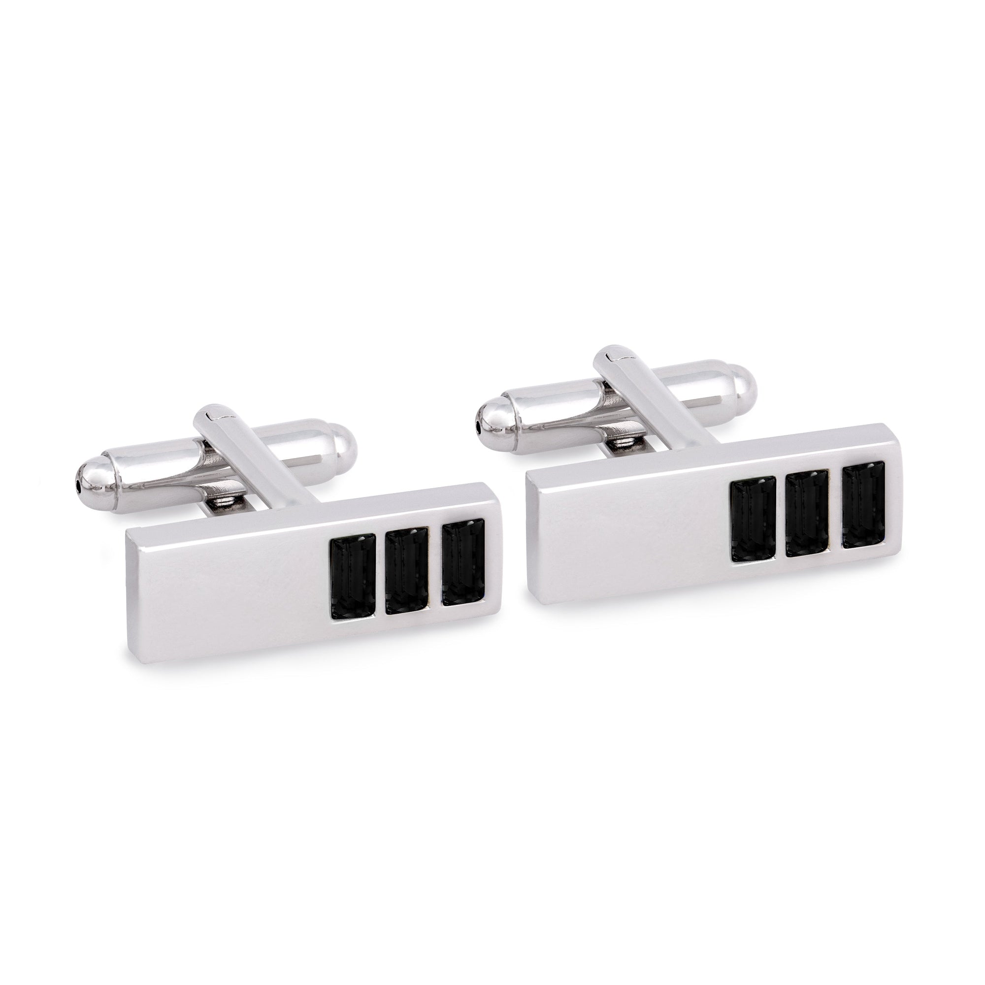 Marzthomson 3 Colour Cubic Crystal Cufflinks-Cufflinks.com.sg