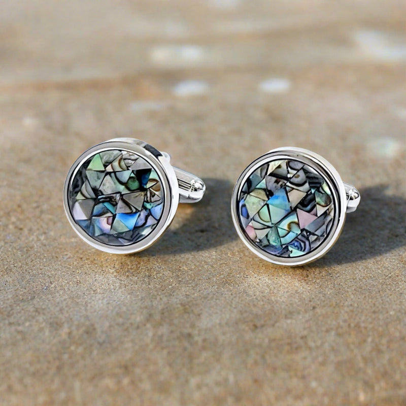 Orobianco L'unique Abalone Mosaic Cufflinks