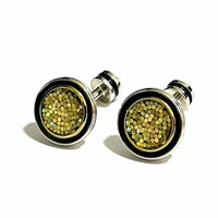 Orobianco L'unique Round Gold Glitter Cufflinks