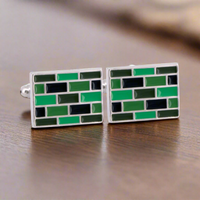 MarZthomson Brick Wall Cufflinks in Shades of Green  (Online Exclusive)