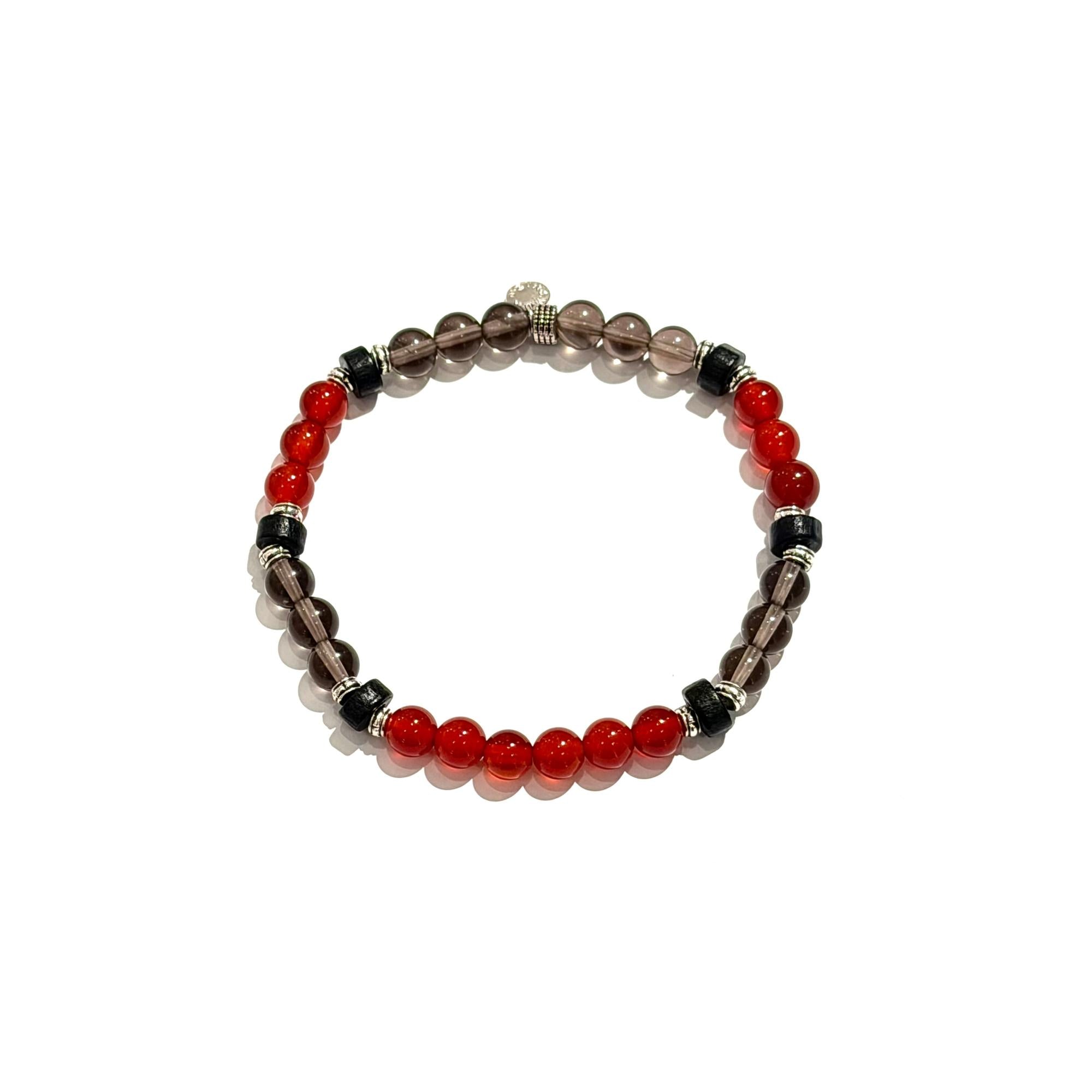 Orobianco Red Carnelian & Smoky Quartz Bracelet