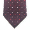 OroTie Square Jacquare Marron Background with white and Red diamond