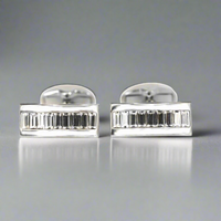 9 Clear Crystal Rectangle Cufflinks (Online Exclusive)