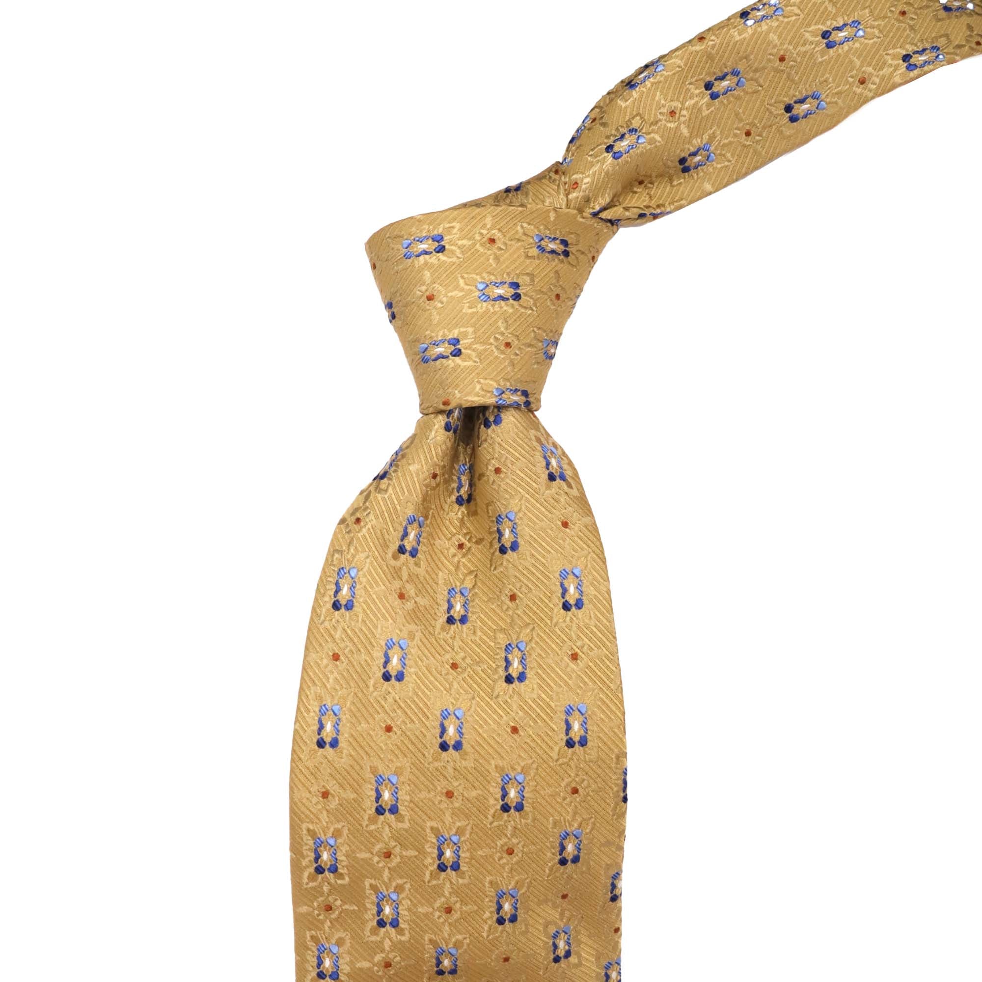 A.Azthom 8cm Golden Parisian Silk Woven Tie