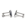 Classic Oval Enamel Blue Cufflinks with Blue circle