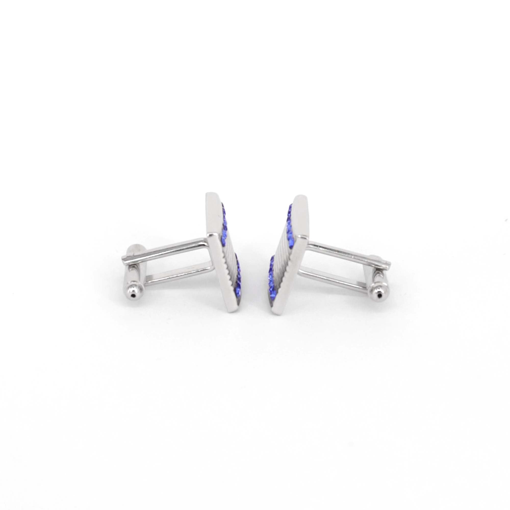 14 Blue Crystal Cufflinks rectangle (Online Exclusive)