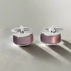 Light Purple Spherical wedgefiber ( D-Shape) Fiber Optic Cufflinks