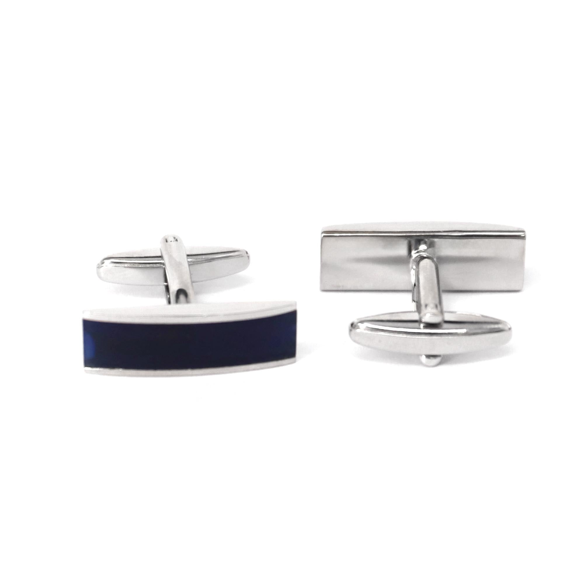 Fiber Glass rectangle Blue Cufflinks (Online Exclusive)