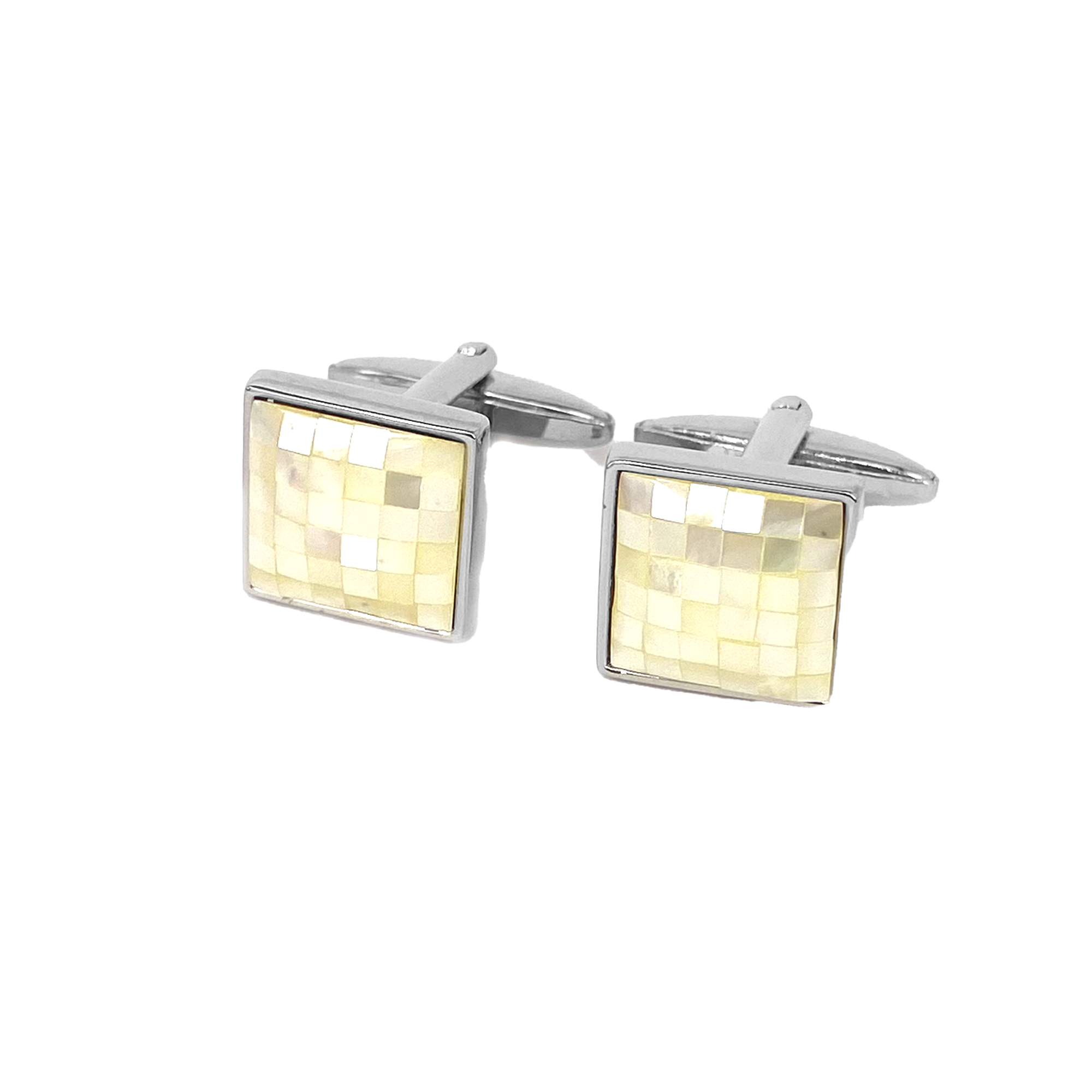 White Mother of Pearl Tiles Cufflinks (Online Exclusive)