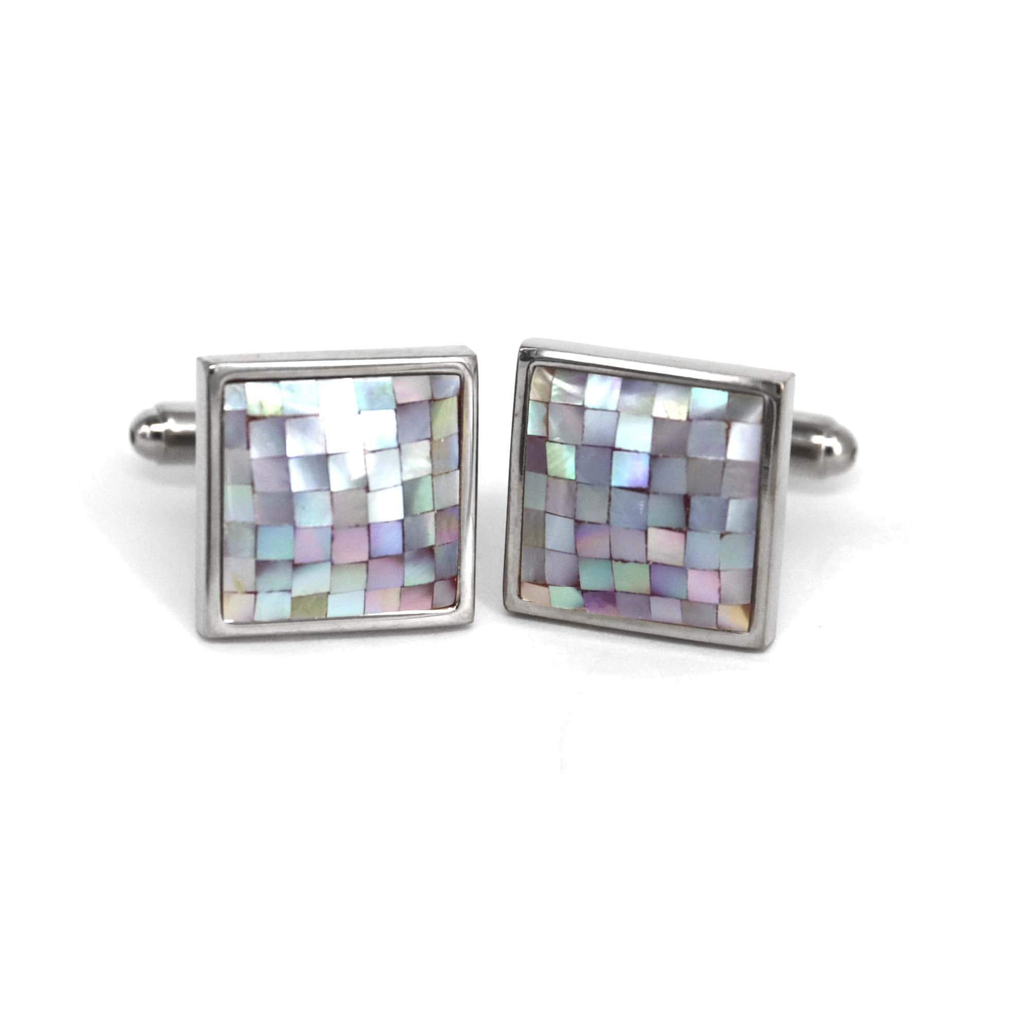 MarZthomson Mosaic MOP Multi colour Rectangle Cufflink