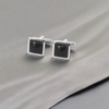 Black Fiber Glass (Small) Square Cufflinks (Online Exclusive)