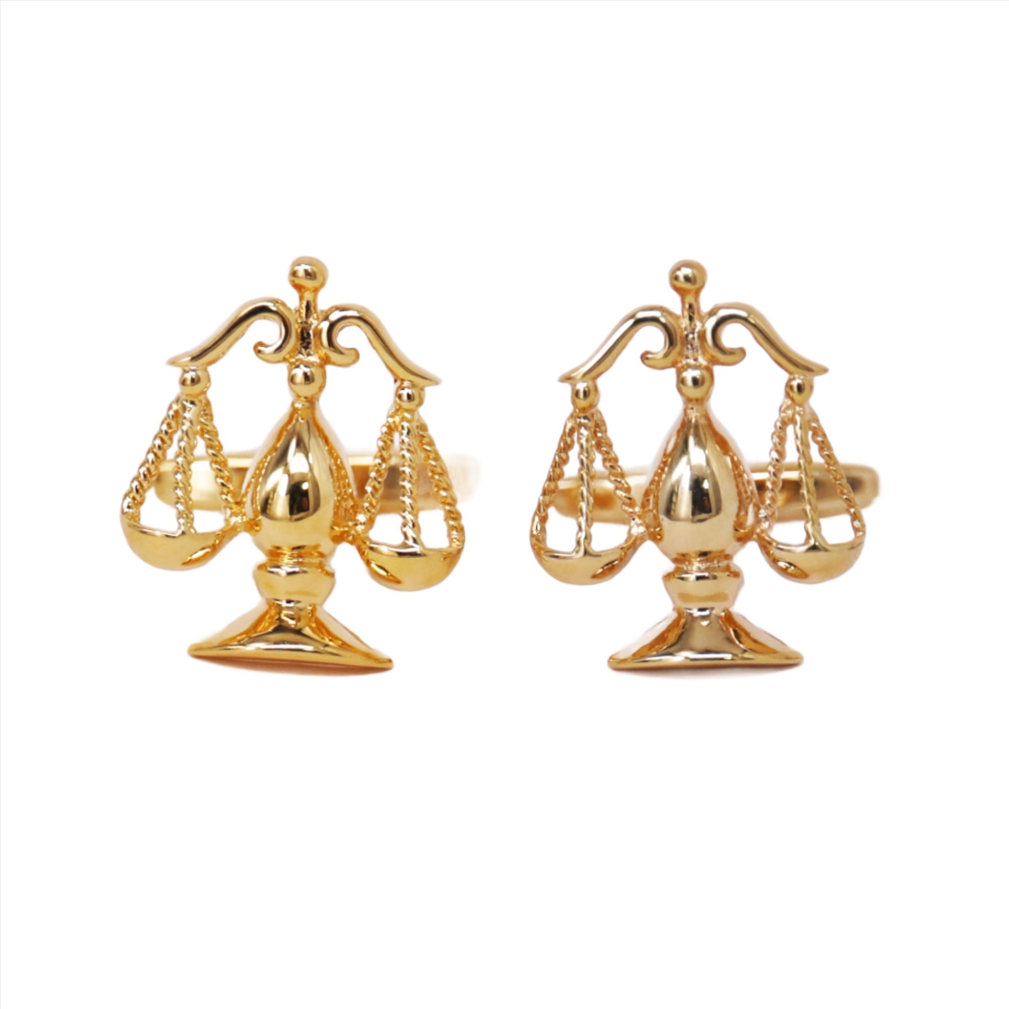 Scales of Justice Cufflinks Lawyer Judge Gold Cuff Links