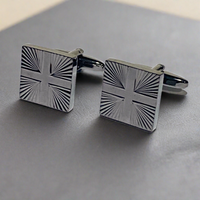 Gunmetal Rectangle Cross Cufflinks