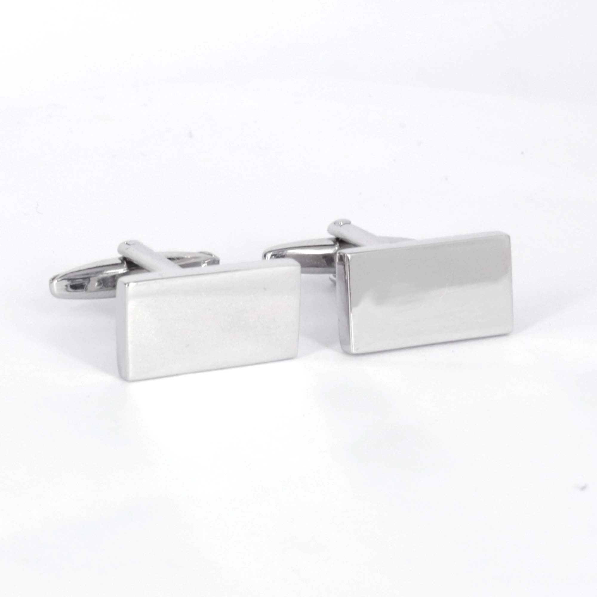 Rectangle Mirror  Cufflinks in Silver (Online Exclusive)