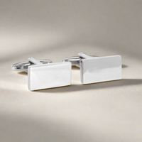 Rectangle Mirror  Cufflinks in Silver (Online Exclusive)
