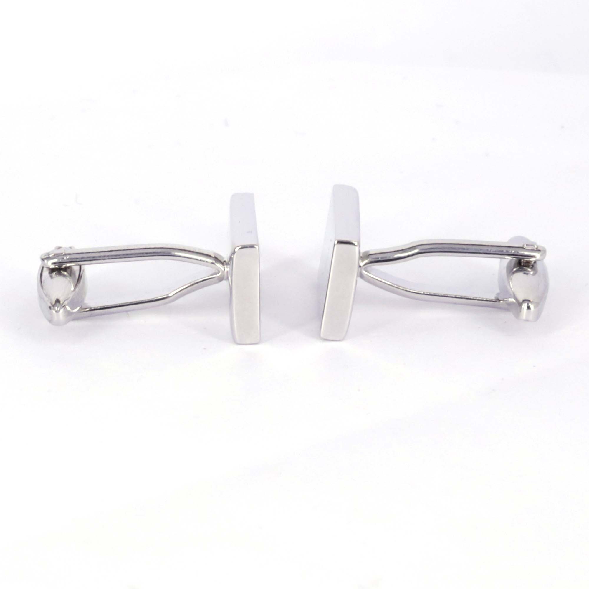 Rectangle Mirror  Cufflinks in Silver (Online Exclusive)