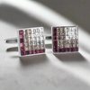 8 Gradient Light Purple  Crystal Cufflinks (Online Exclusive)