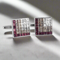 8 Gradient Light Purple  Crystal Cufflinks (Online Exclusive)