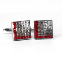 8 Gradient Light Red and Grey Crystal Cufflinks (Online Exclusive)