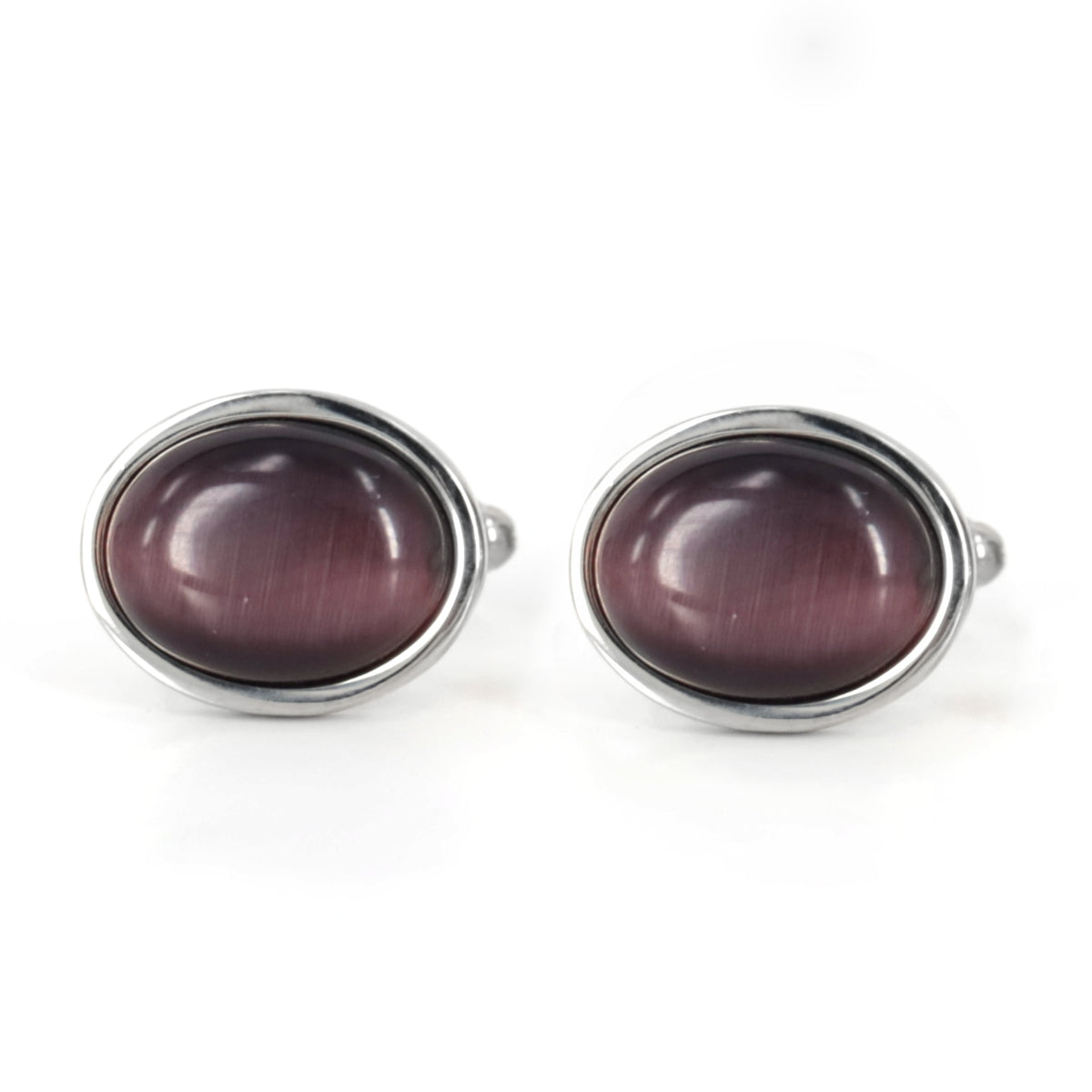 Oval light Purple Fiber Glass Cufflinks (Online Exclusive)